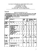 Ma trận và đề kiểm tra học kỳ I môn Tiếng Anh Lớp 9 - Năm học 2015-2016 - Nguyễn Thị Thu Hoa (Có đáp án)